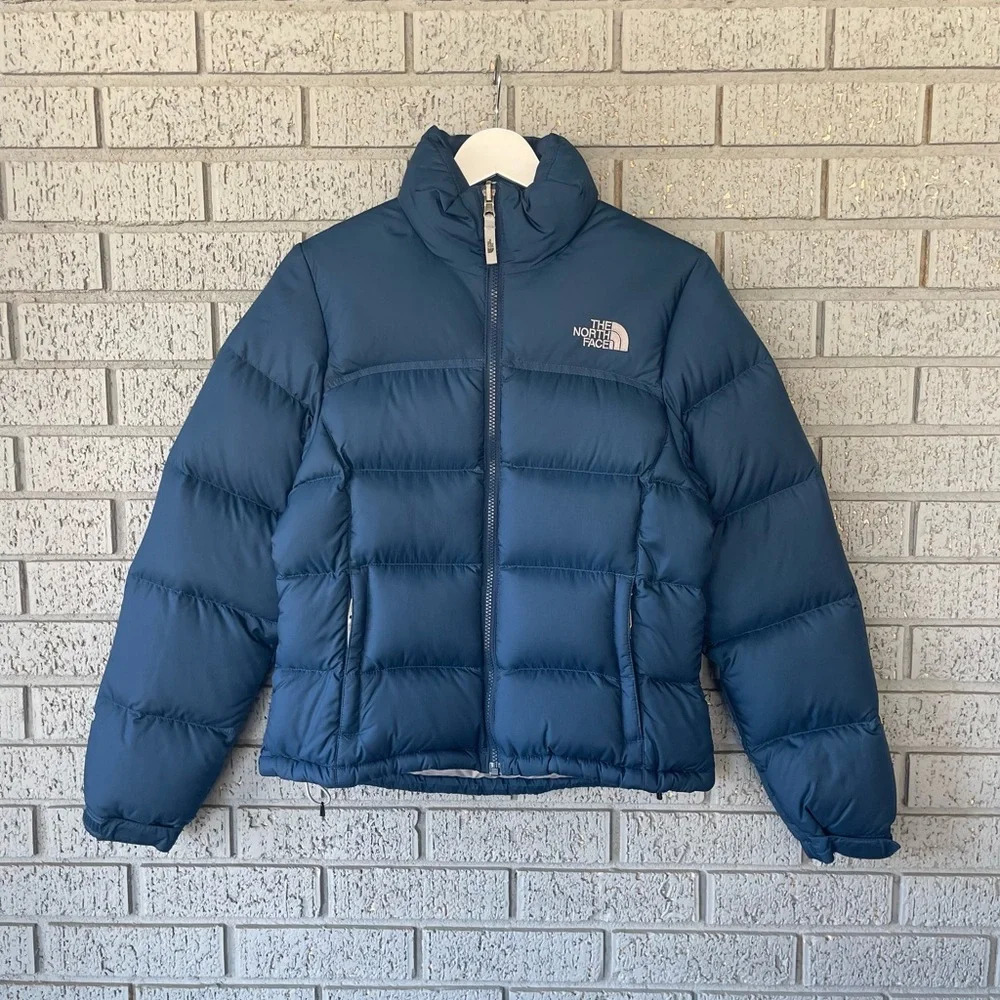 North Face Womens 96 Retro Vintage Nuptse Jacket 700 Goose Down Blue XSmall XS - Picture 2 of 7